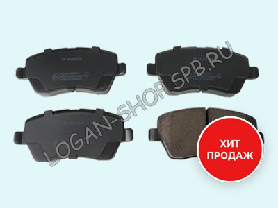 Колодки тормозные передние дисковые Duster, Kaptur, Dokker 1.6 ZF Russia