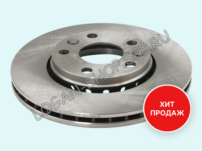 Диск тормозной вентилируемый Duster, Kaptur, Arkana 2.0, 1.5 дизель, TCe150 Автоприбор (1 шт.)