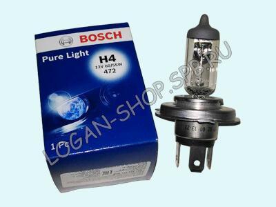 Лампа автомобильная H4 12V 60/55W Bosch Pure Light 1987302041