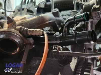 Патрубок водяного насоса металлический Logan, Sandero 1.4/1.6 8V 2WD- замена